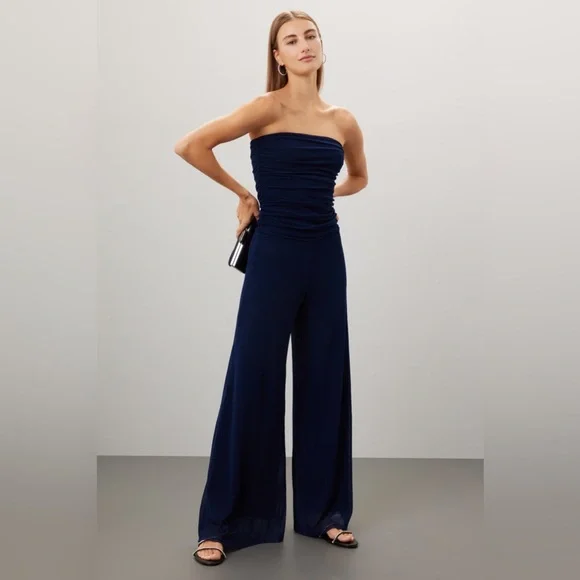 fuzzi Pants Jumpsuits Fuzzi Black Tuta Strapless Jumpsuit Poshmark